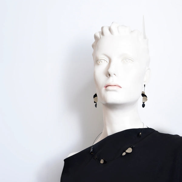 Earrings Florae Black Silver