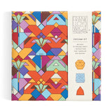 Origami kit packaging with geometric pattern and Frank Lloyd Wright branding