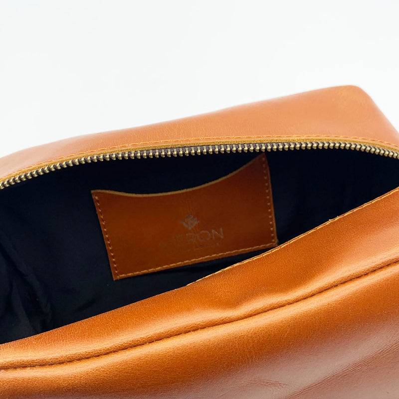 Dopp Kit Brown Leather Ethiopia