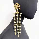 Earrings Bows and Pearl Curtain AG