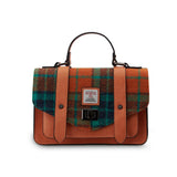 Medium Satchel - Orange Blue Tartan
