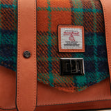 Medium Satchel - Orange Blue Tartan