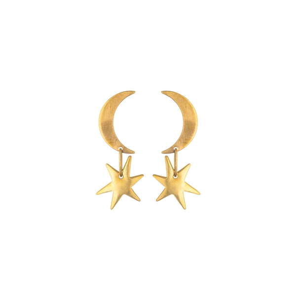 Earrings Wee Starlet Moon and Star