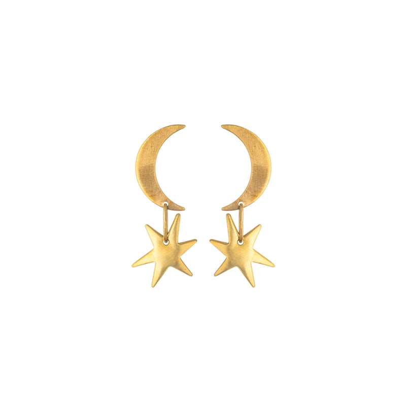 Earrings Wee Starlet Moon and Star