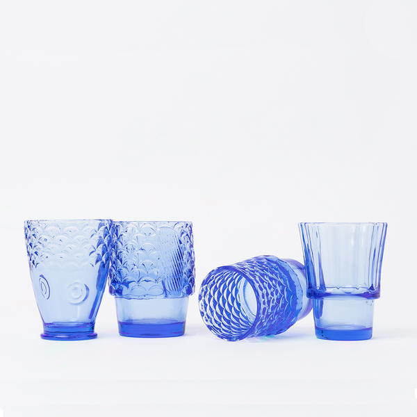 Koi Stacking Glass Set - Cobalt
