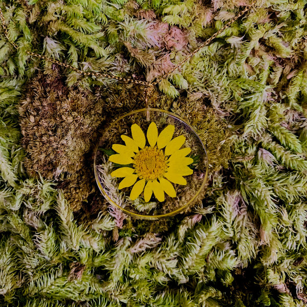 Botanical Aster Full Moon Necklace