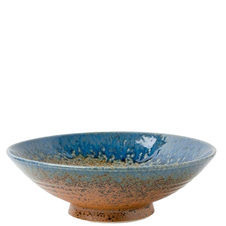 Serving Bowl - Blue Sand Crackle