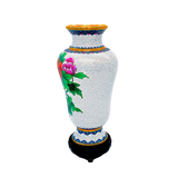White Floral Cloisonné Vase
