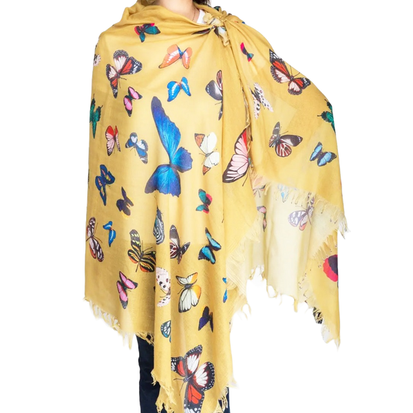 Scarf - Gold Butterfly