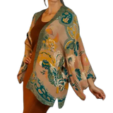 Kimono Jacket Folk Art Floral - Petal
